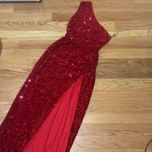 Red Sequins Long dress